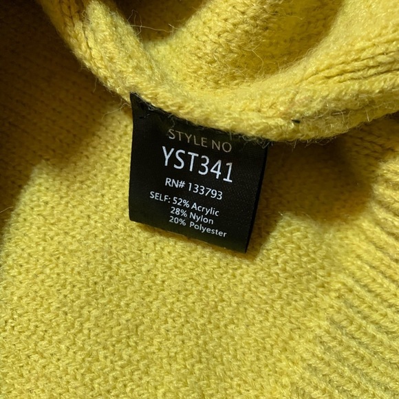 POL Chartreuse Oversized V-Neck Boho Sweater with Floral Design Women Small - Picture 5 of 6